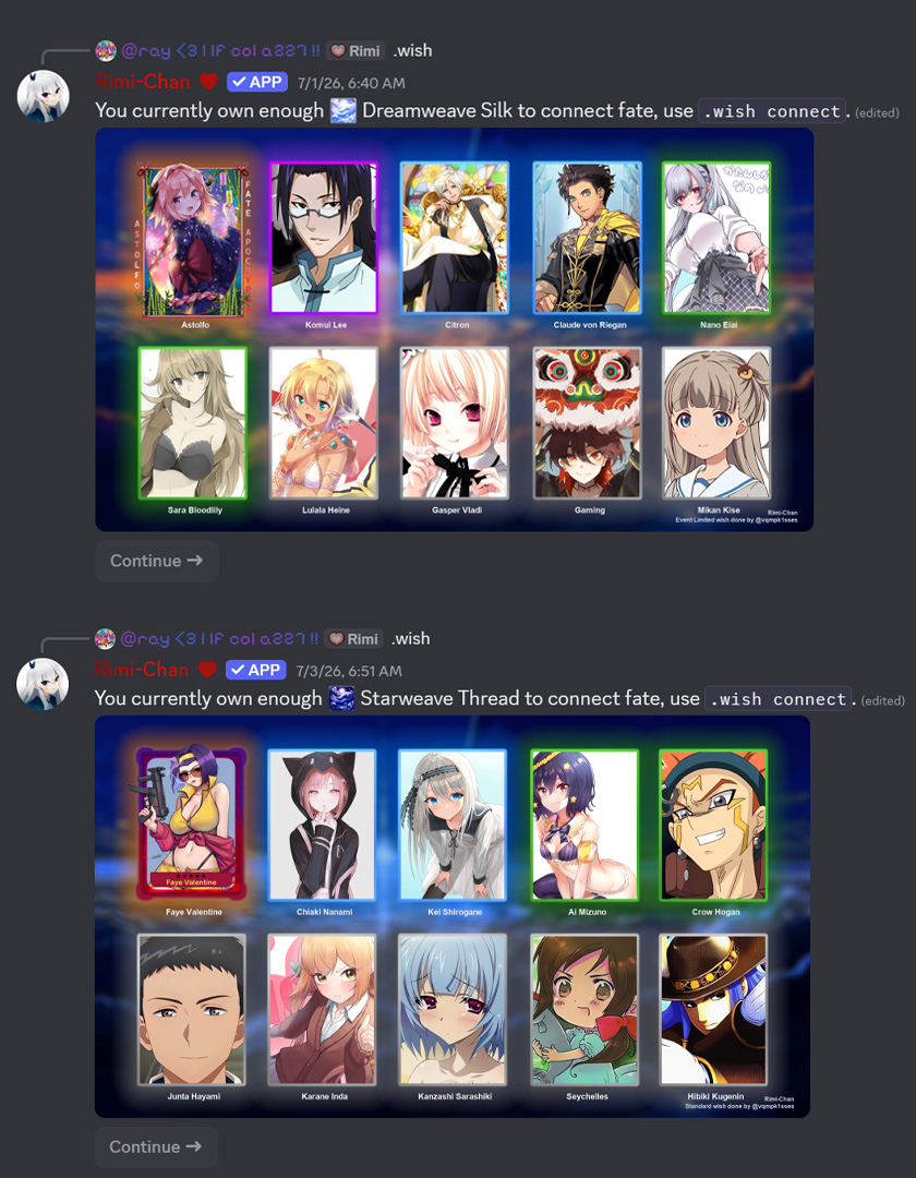 Gacha & Wish Showcase Card